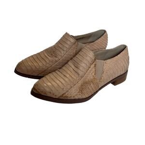 Maiden Lane Blush Python Leather Bootie Loafer Shoes US 5 Point Toe Slip-ons